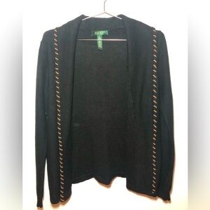 LRL Cotton & Linen Black Sweater